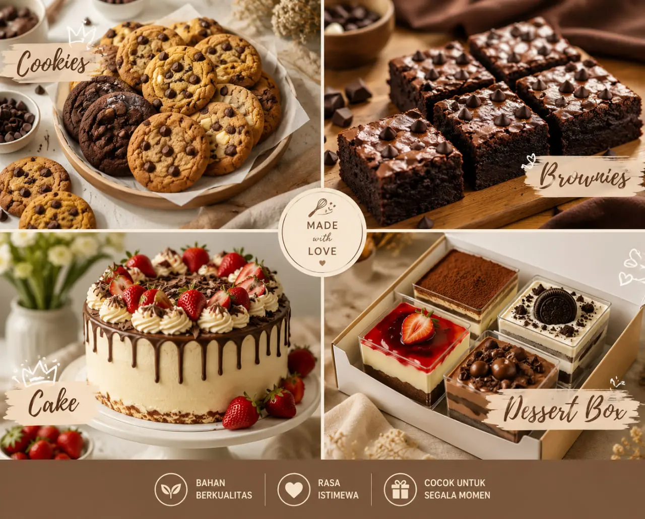Cookies Brownies Cake Dessert Box